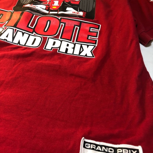 Vintage Monaco Grand Prix Motor Racing F1 Polo Red Size L - Picture 3 of 12